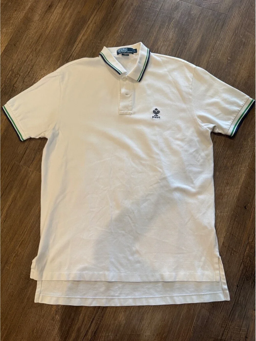 Polo Ralph Lauren White Shirt Sz Lg Classic Polo Tennis Racquets PRLC